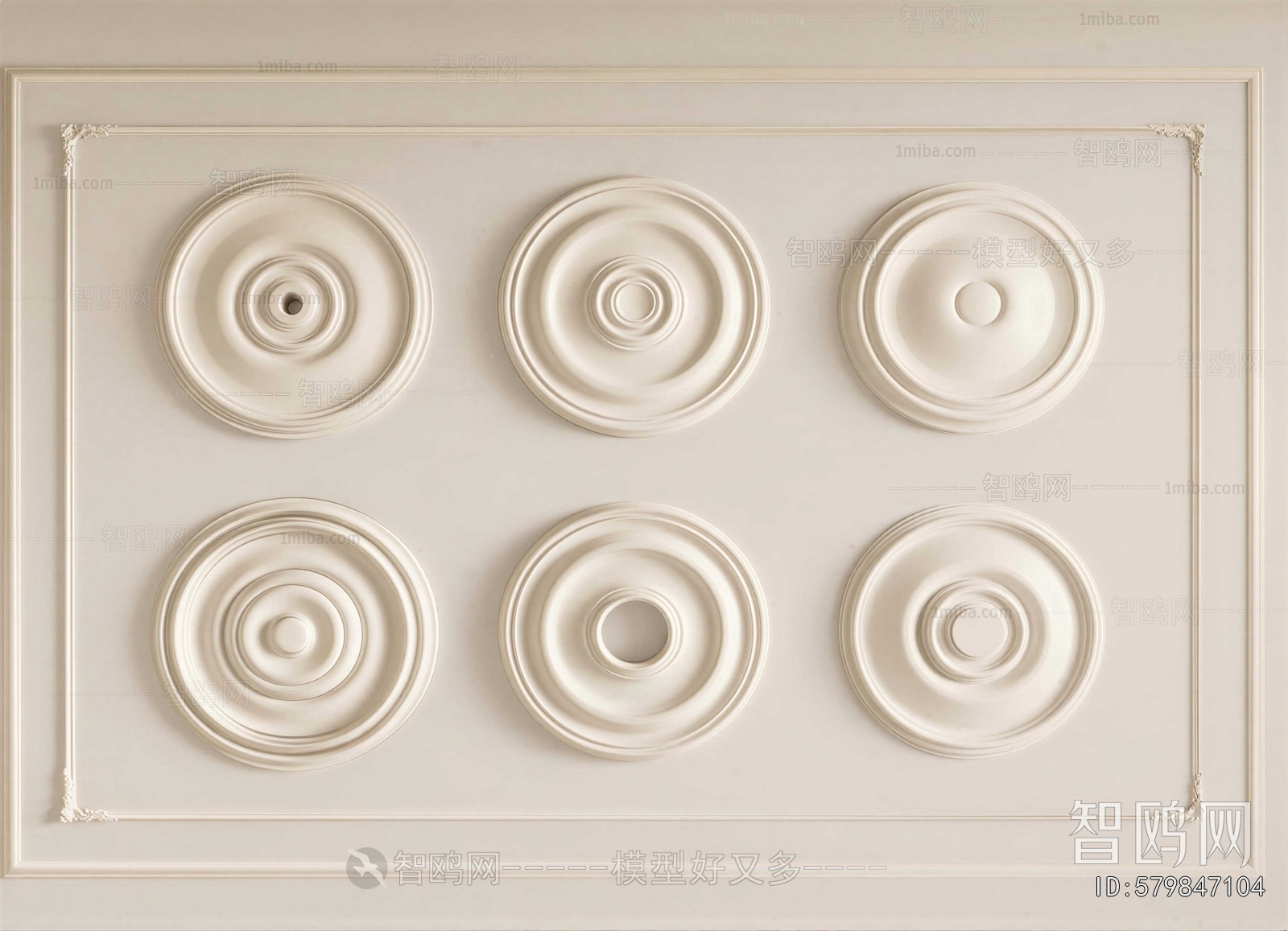French Style Plaster Carved Top Plate