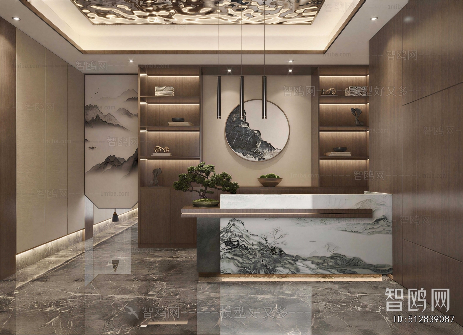 New Chinese Style Office Reception Desk