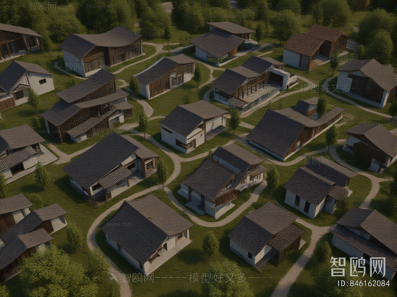 New Chinese Style Ancient Architectural Buildings