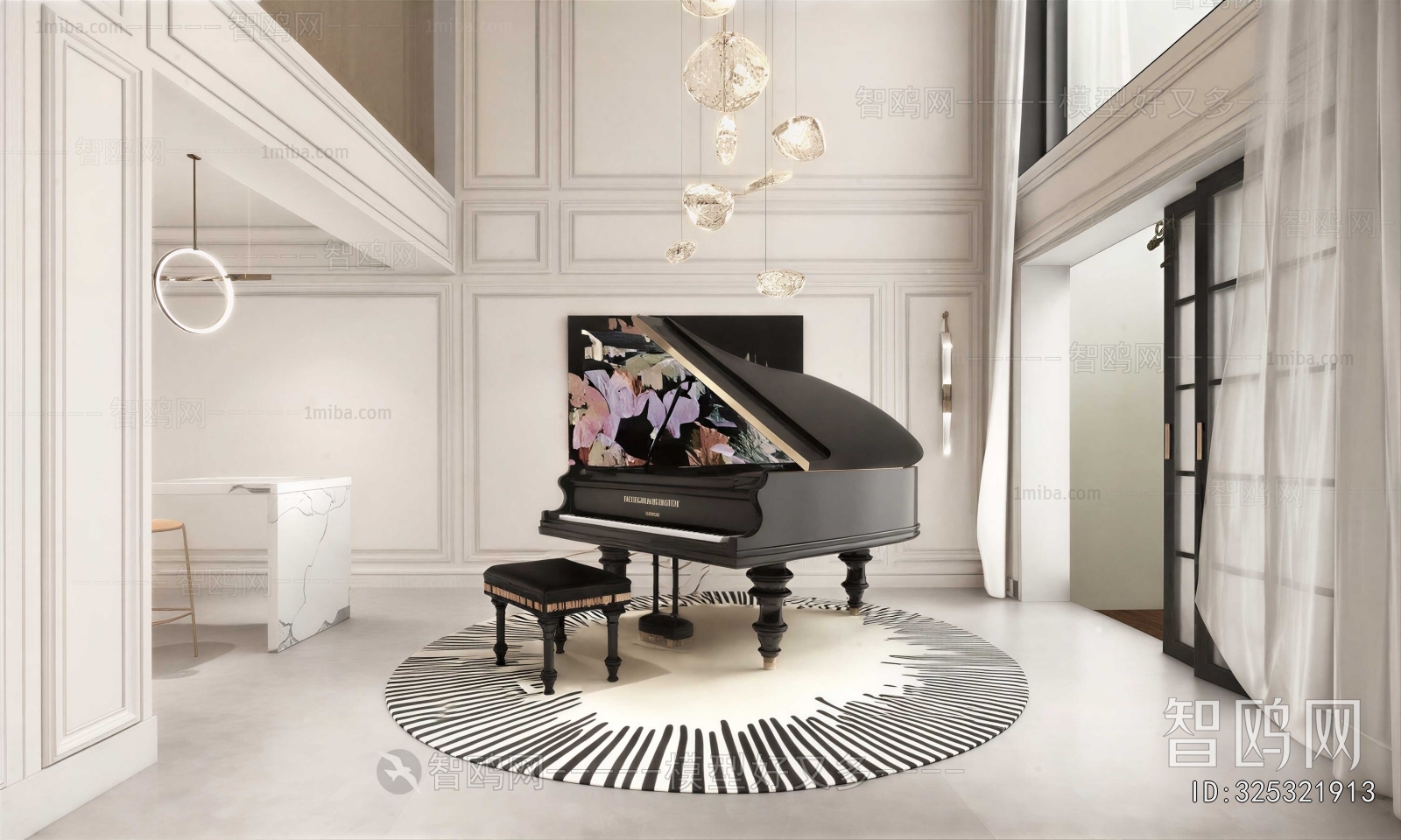 French Style Piano Room