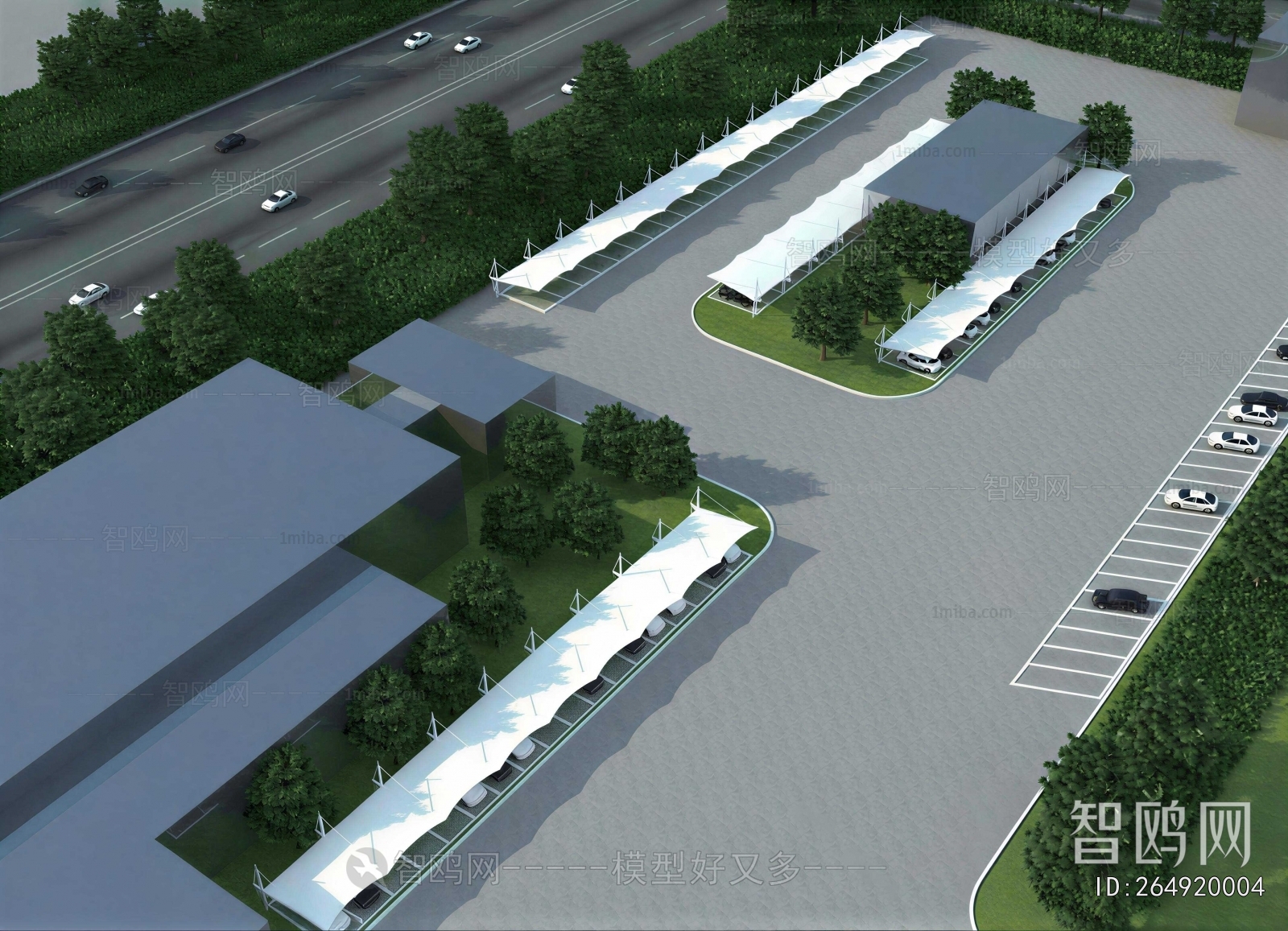 Modern Outdoor Parking Lot
