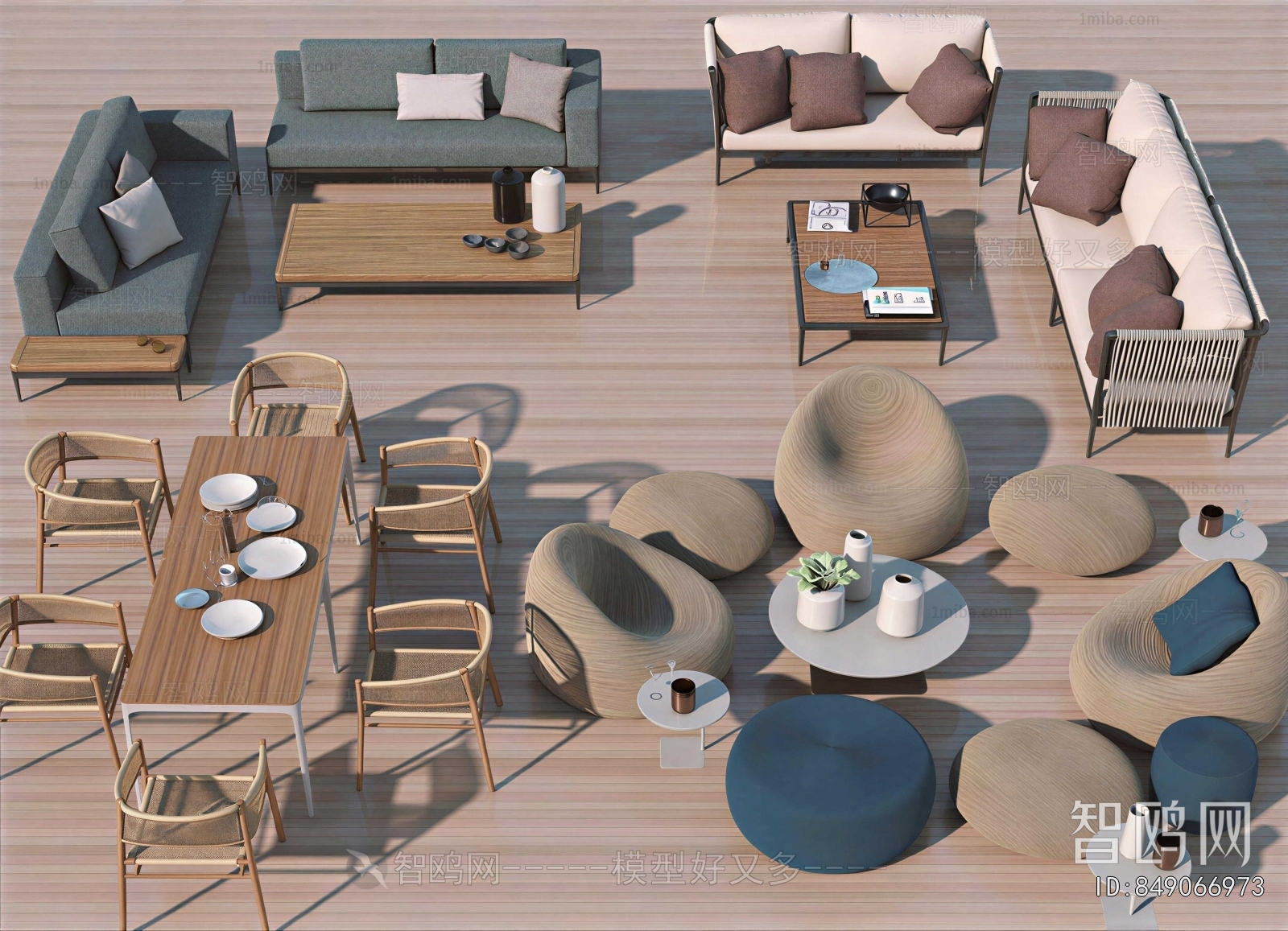 Wabi-sabi Style Outdoor Tables And Chairs