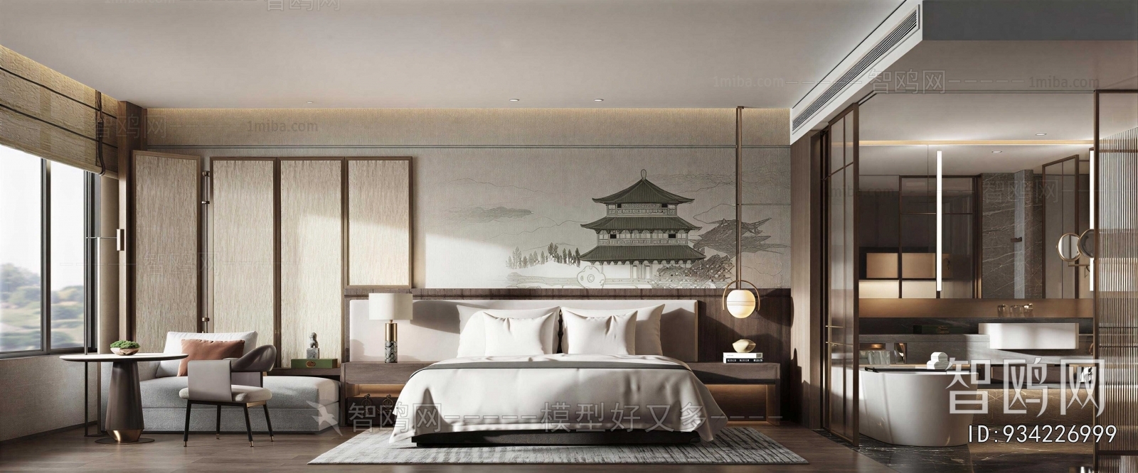 New Chinese Style Bedroom