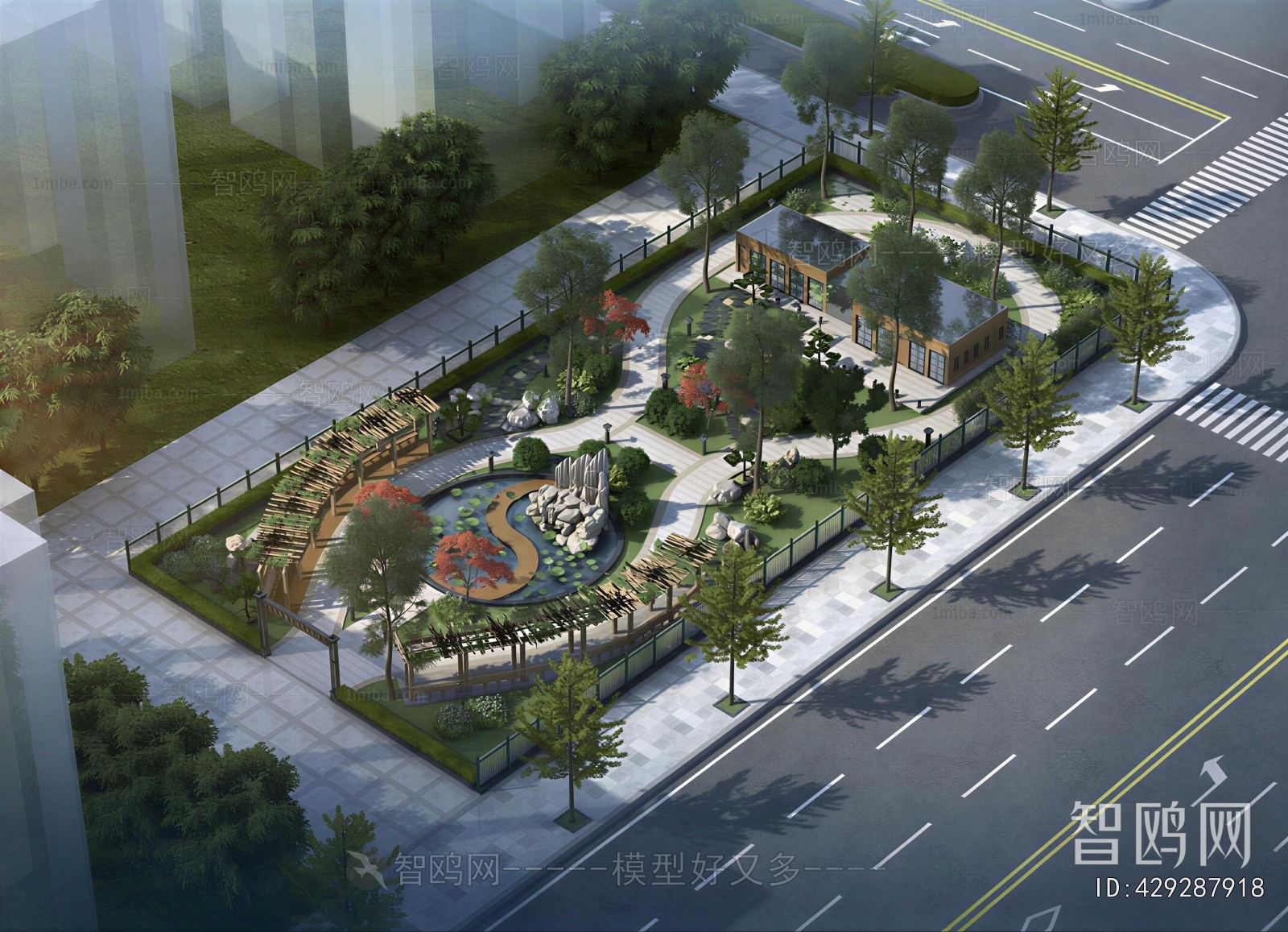 New Chinese Style Park Landscape