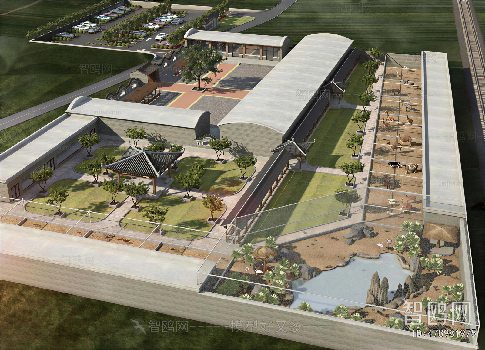 New Chinese Style Architectural Bird's-eye View Planning