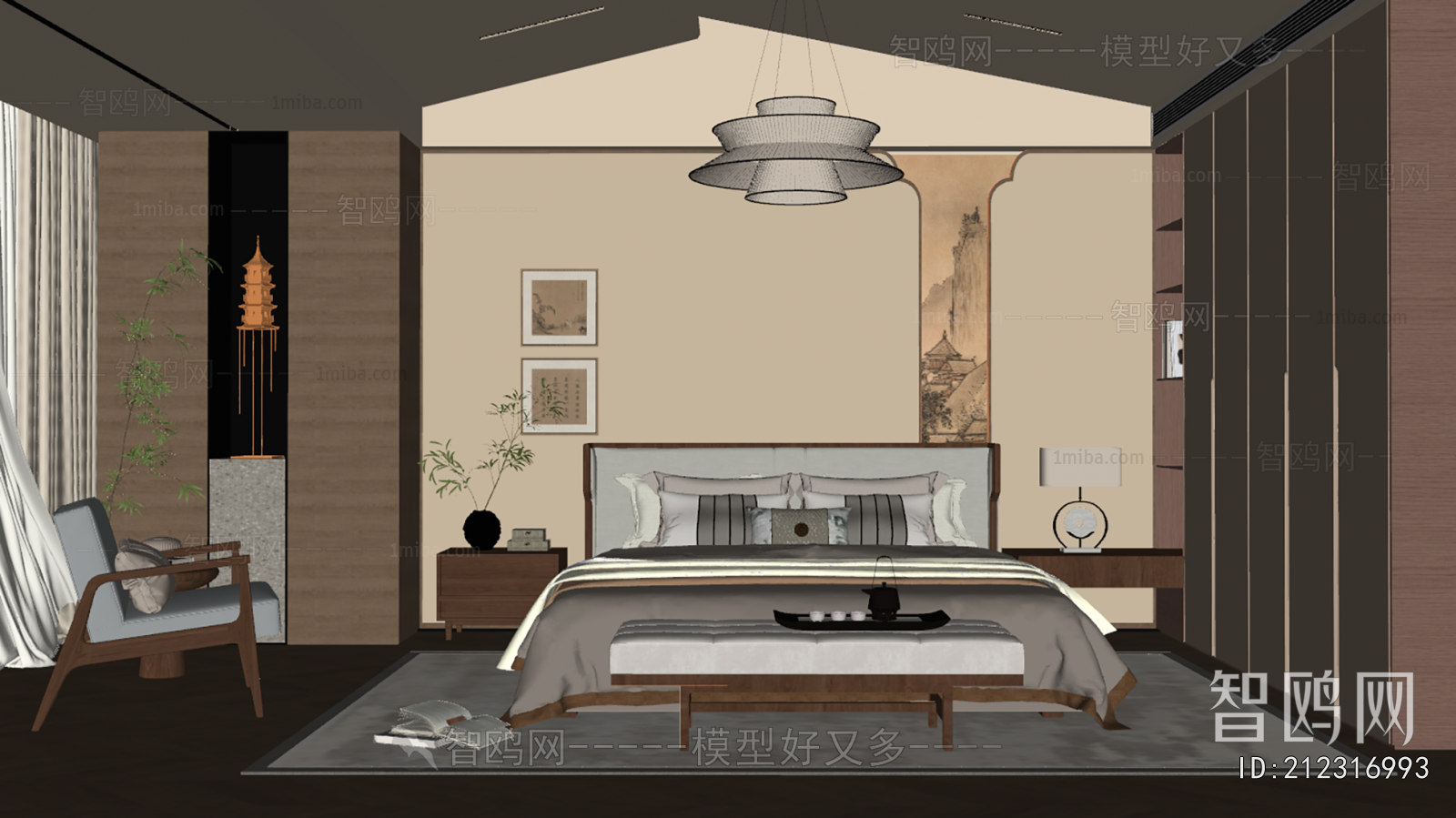 New Chinese Style Bedroom