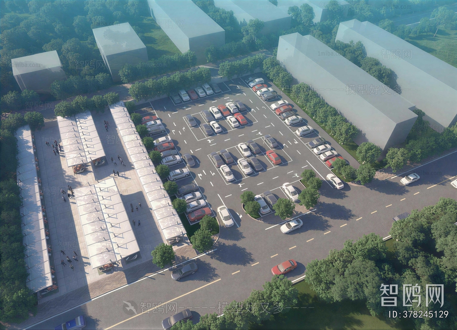Modern Outdoor Parking Lot