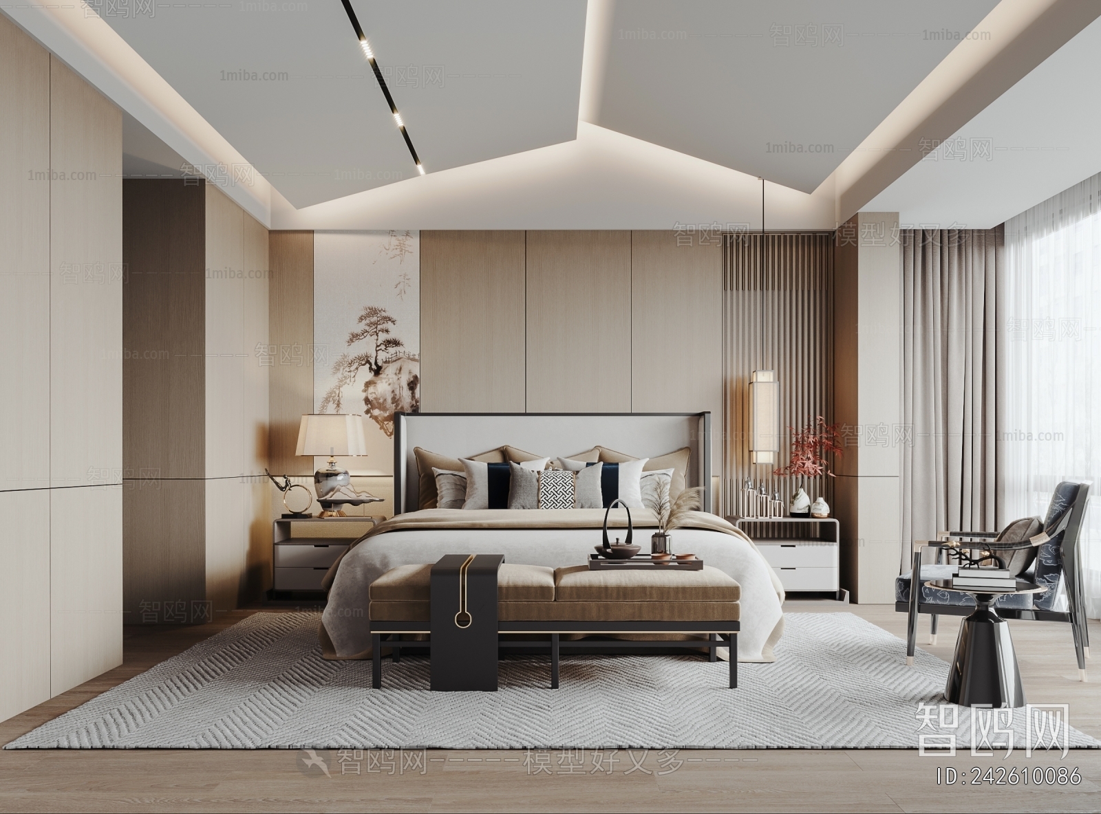 New Chinese Style Bedroom