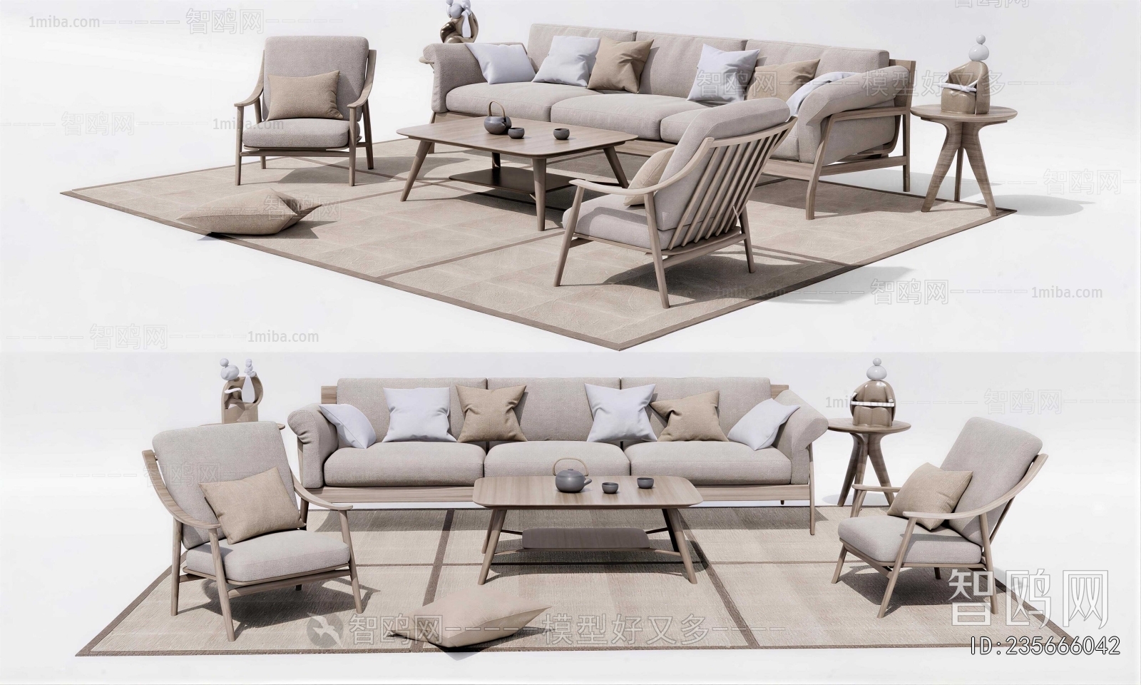 Wabi-sabi Style Sofa Combination