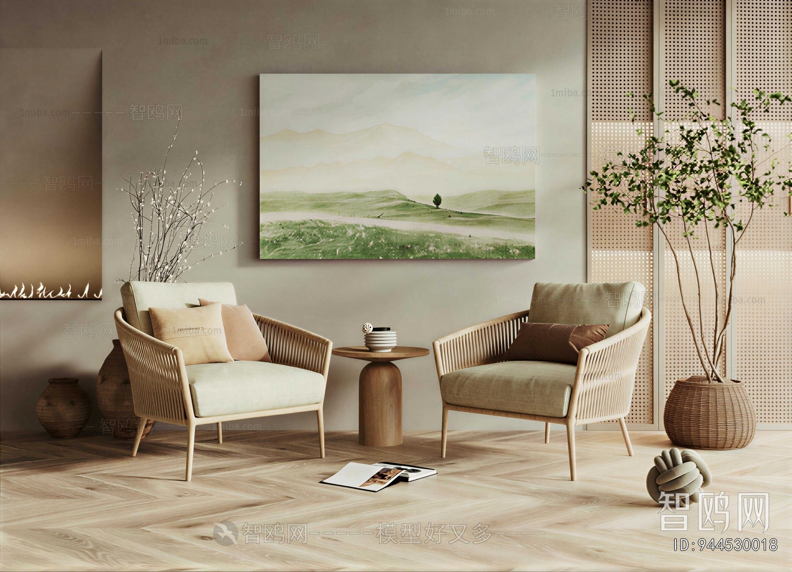 Wabi-sabi Style Lounge Chair