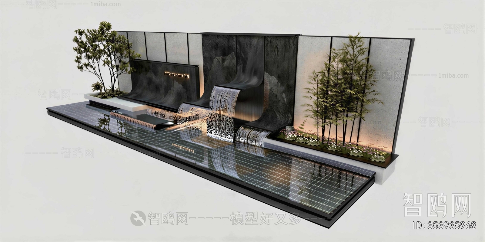 New Chinese Style Rockery Waterscape