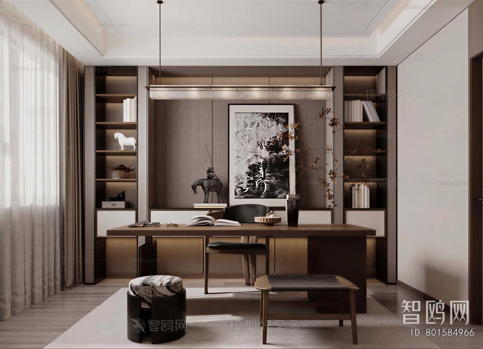 New Chinese Style Study Space