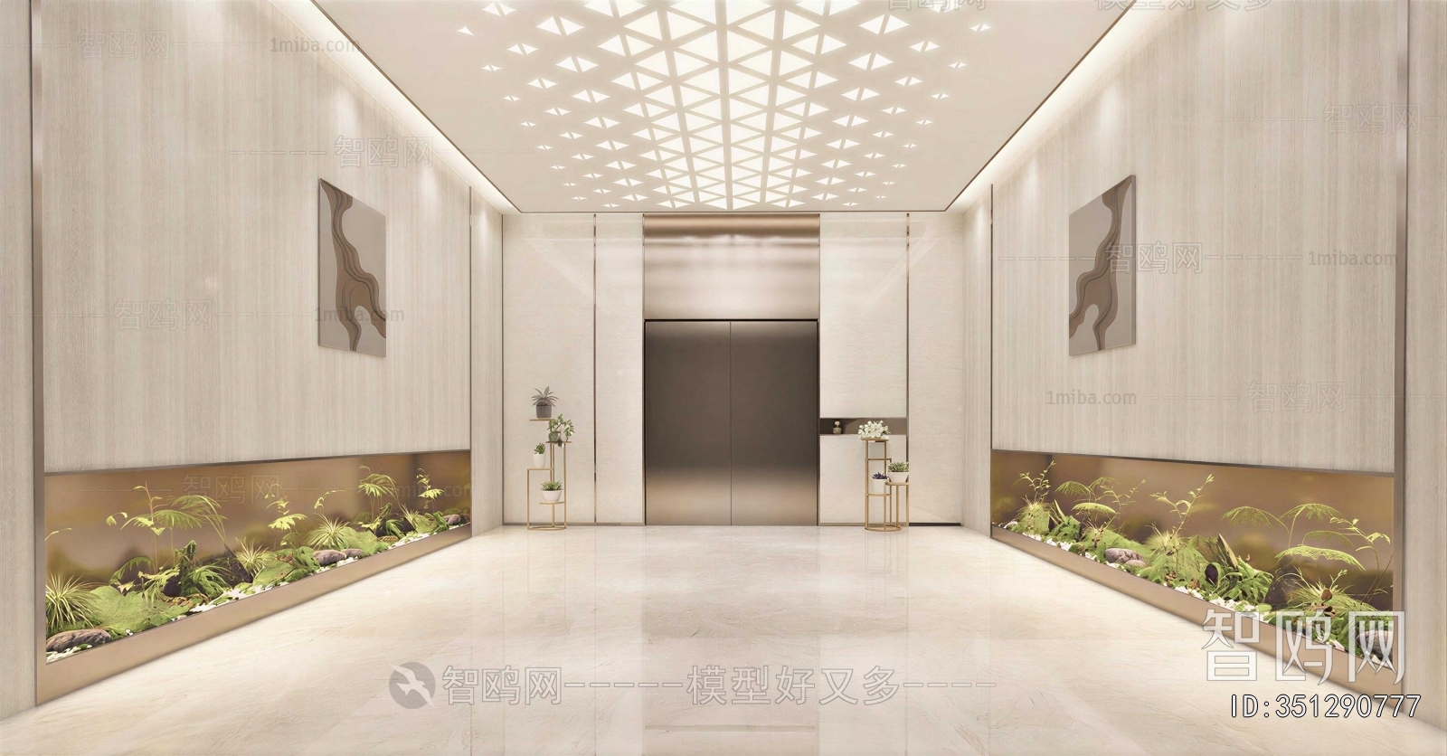Modern Office Elevator Hall