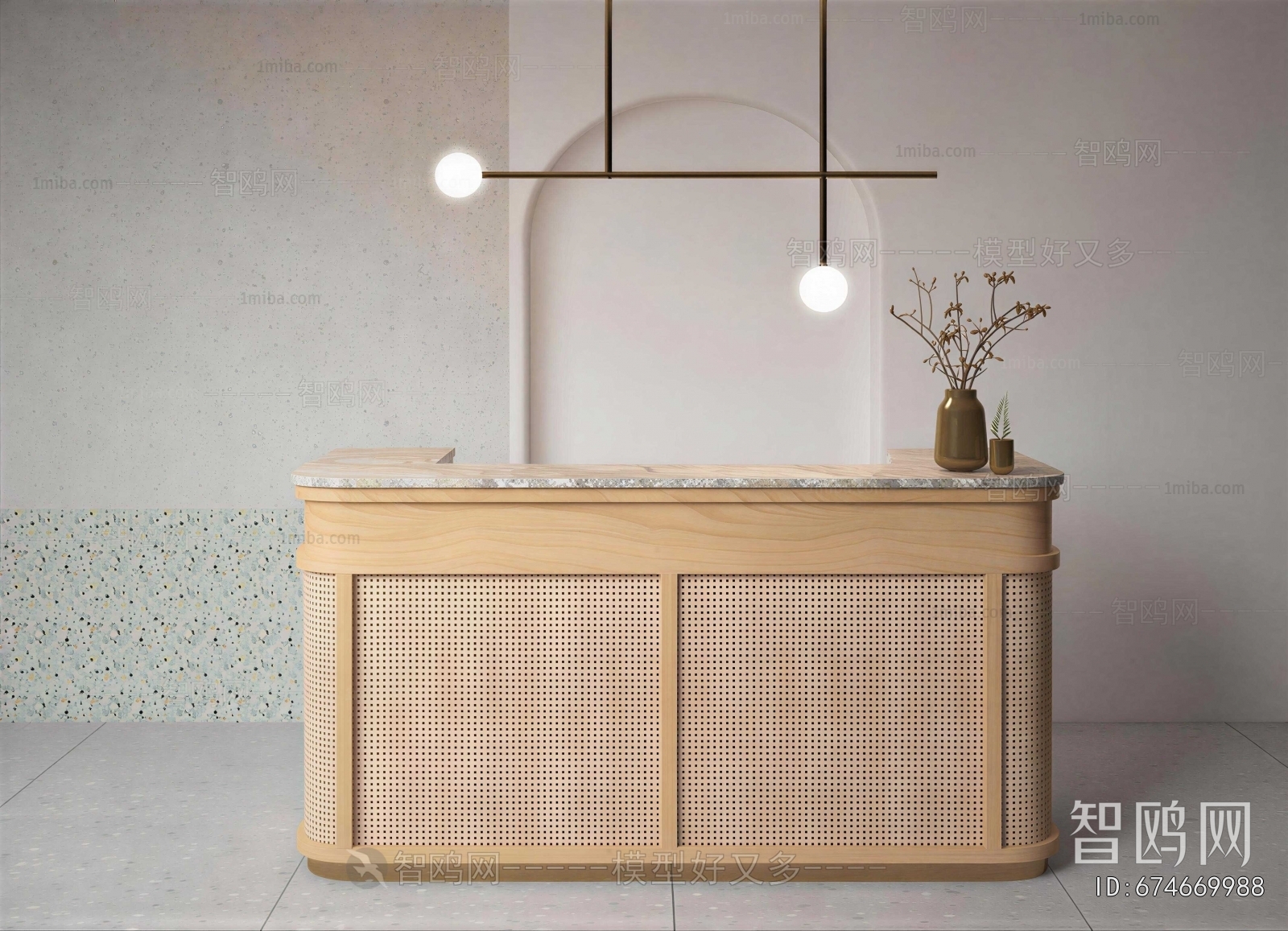 Wabi-sabi Style Reception Desk