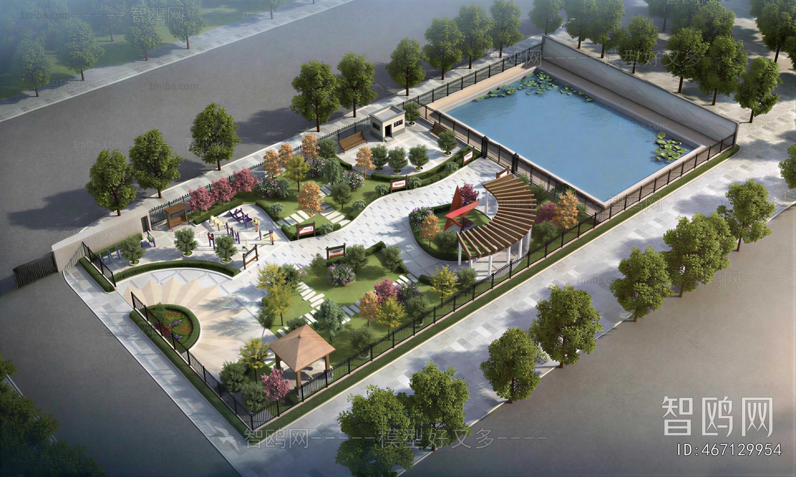 Modern Architectural Bird's-eye View Planning