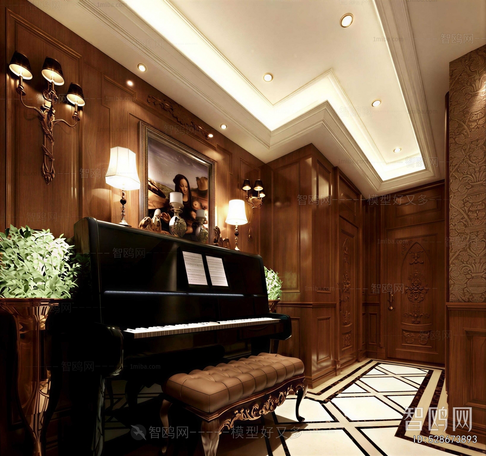 American Style Piano Room