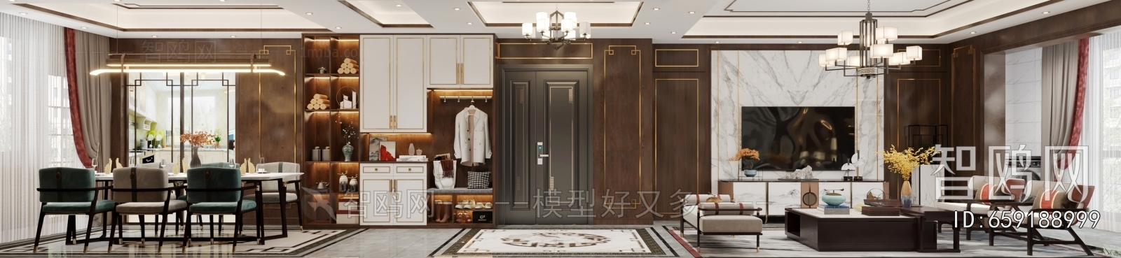 New Chinese Style A Living Room