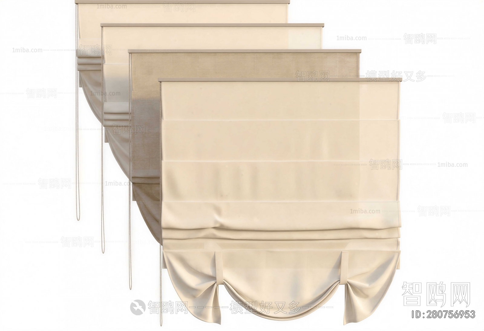 New Chinese Style Roman Curtain