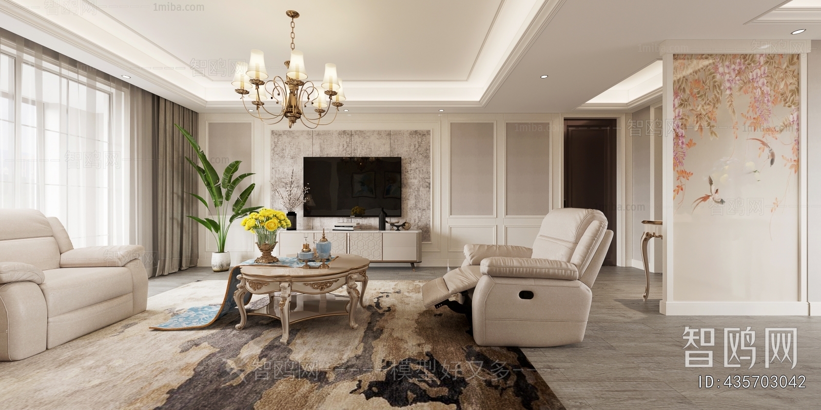 Simple European Style A Living Room