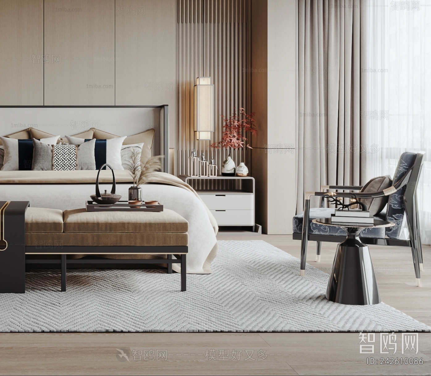 New Chinese Style Bedroom