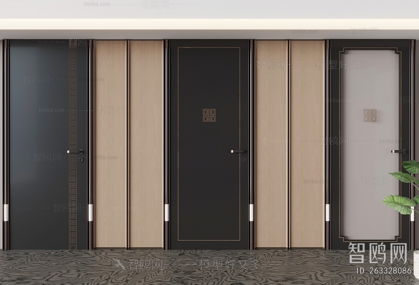 New Chinese Style Single Door