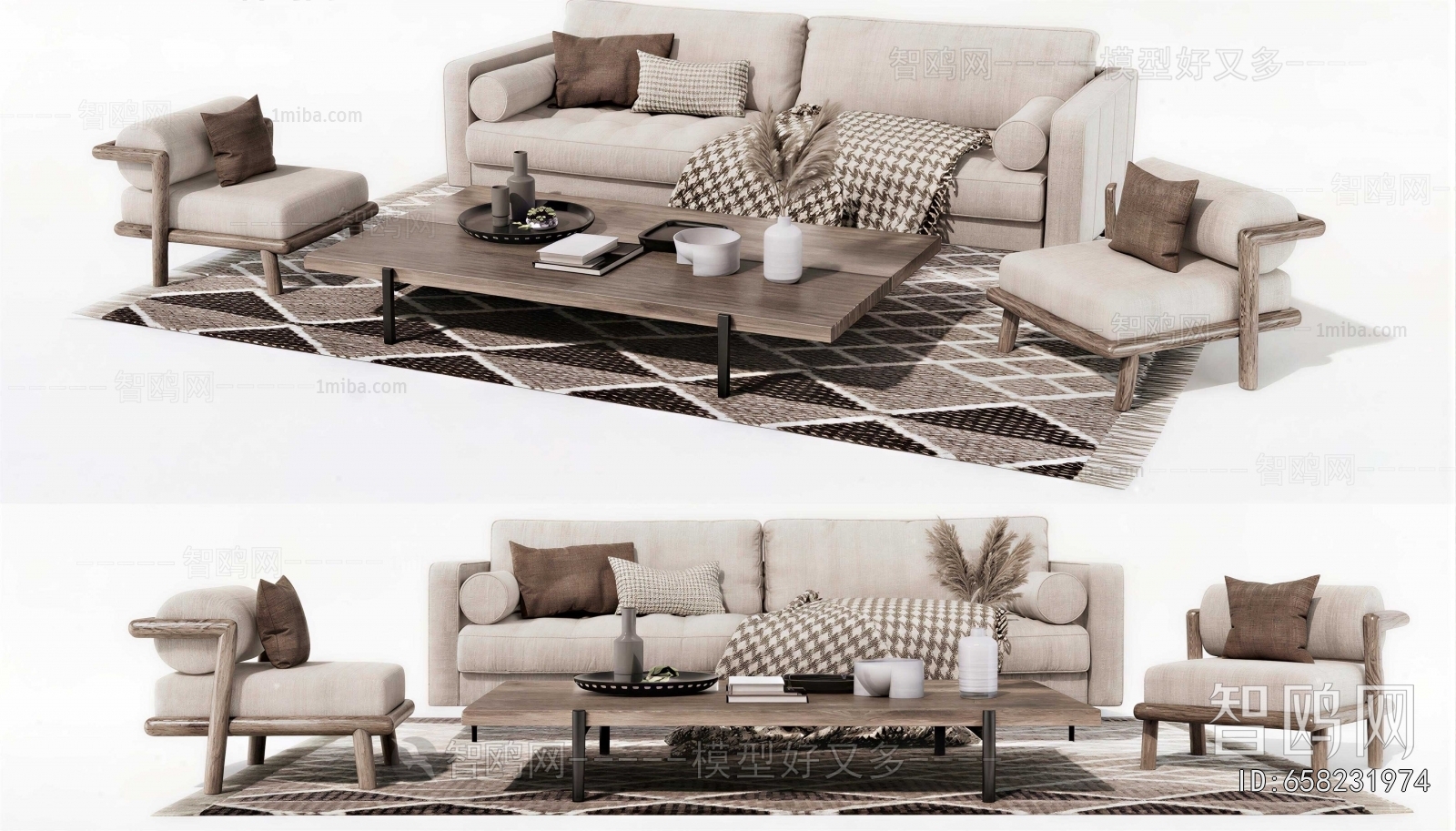 Wabi-sabi Style Sofa Combination