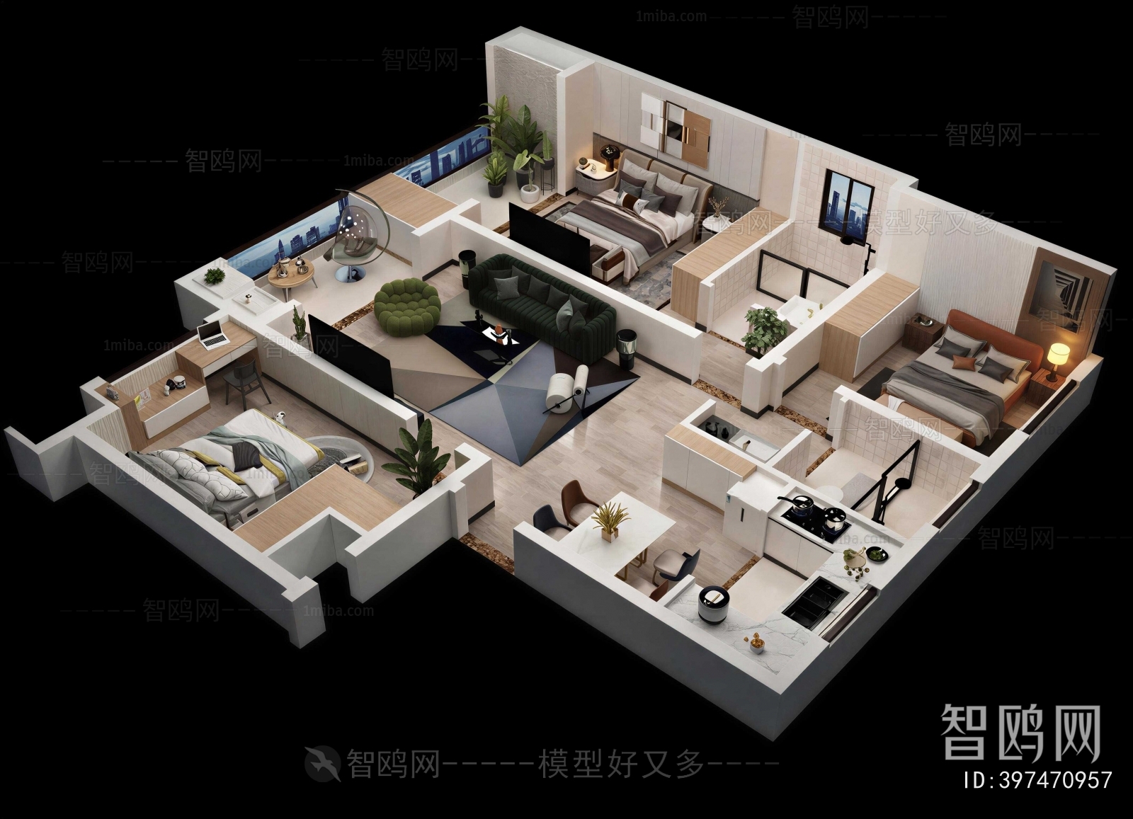 Modern A Bird's-eye View Of Home Decoration