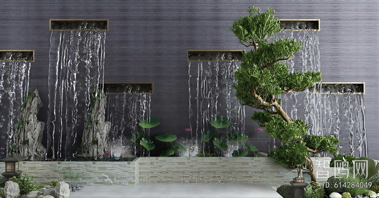 New Chinese Style Rockery Waterscape