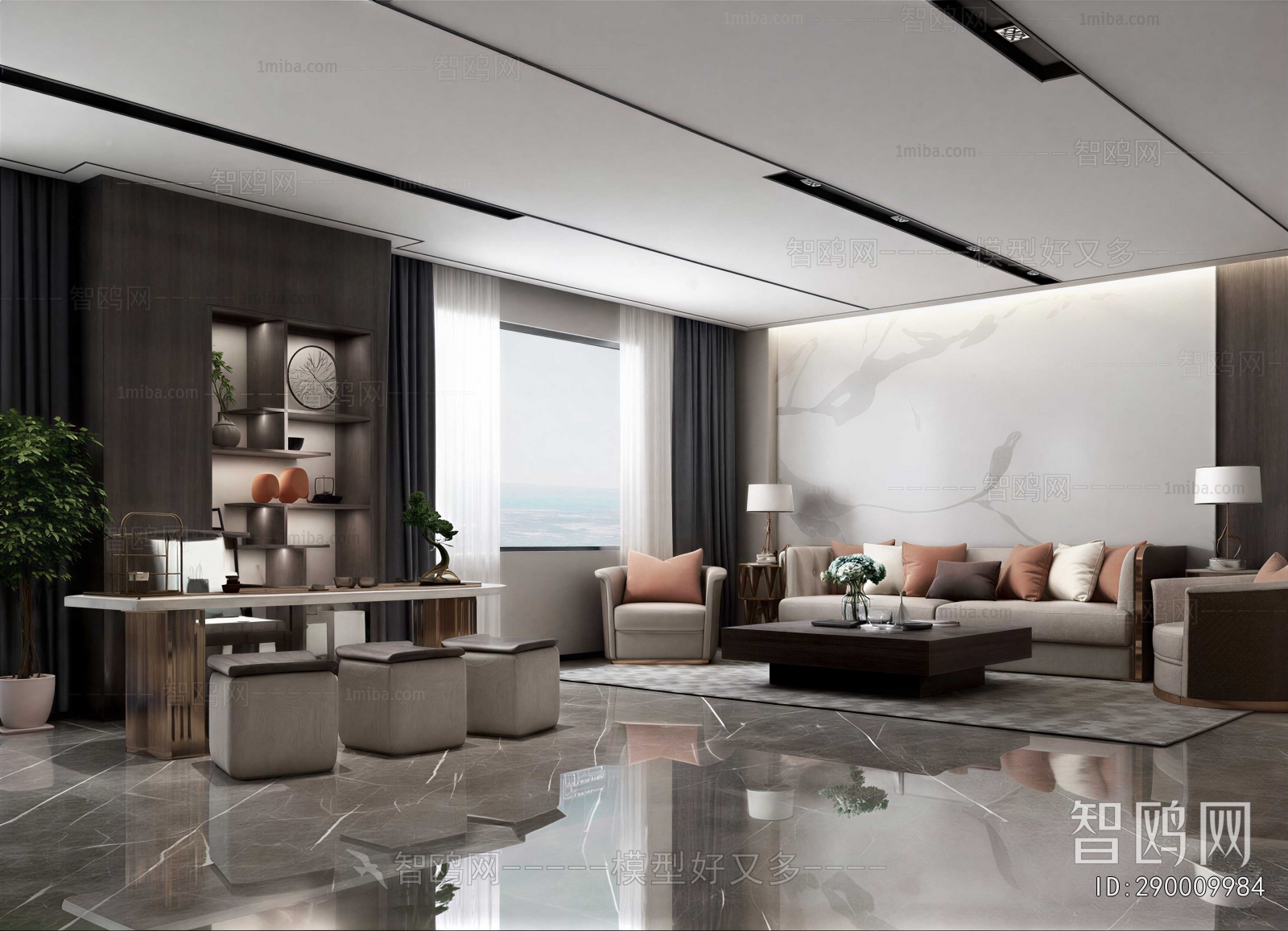 New Chinese Style A Living Room