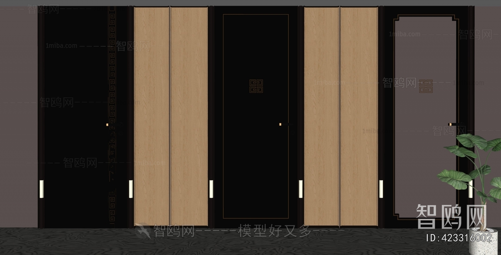 New Chinese Style Single Door