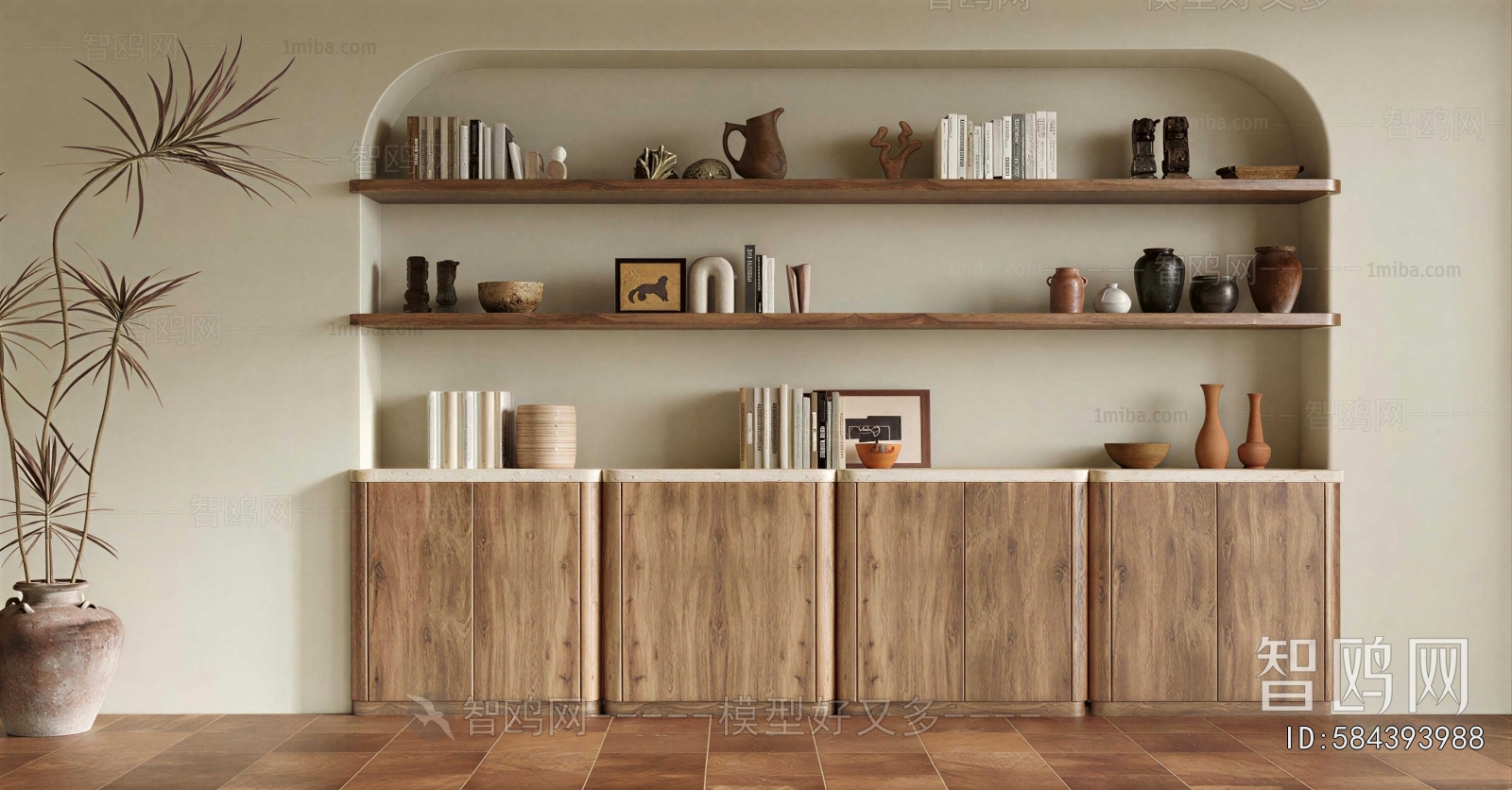 Wabi-sabi Style Bookshelf