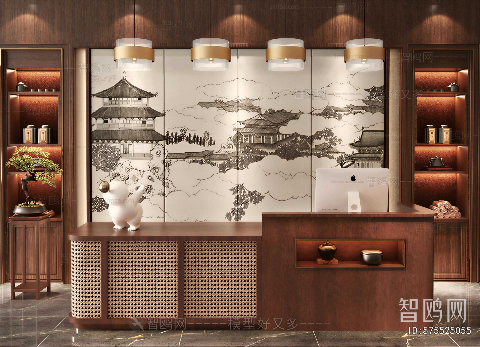 New Chinese Style Reception Desk