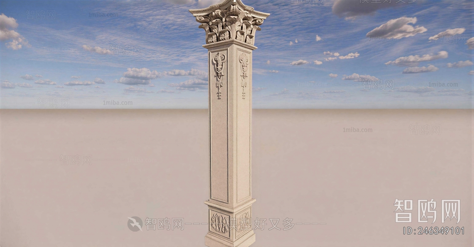 Chinese Style Sculpture Sketch