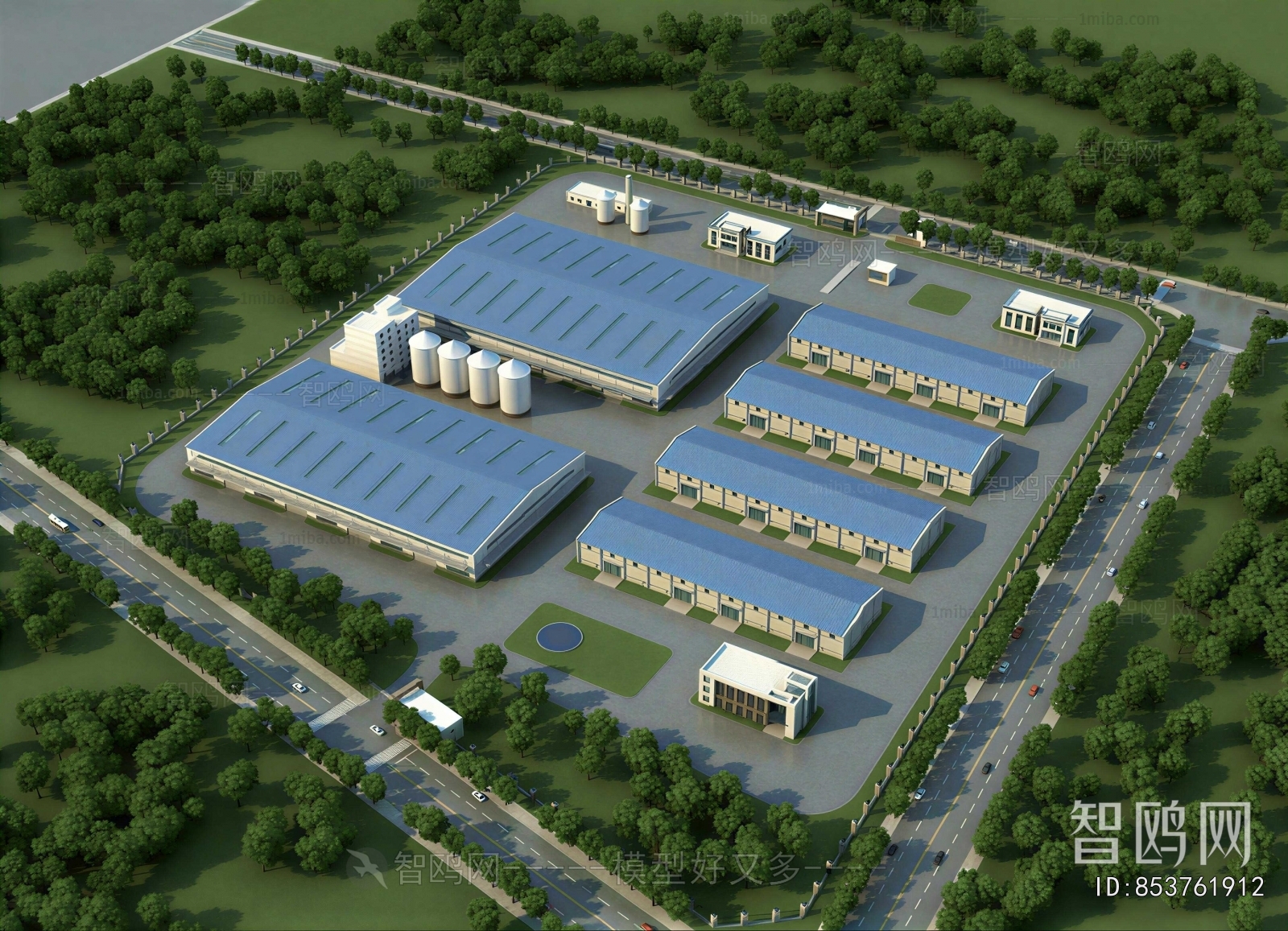 Modern Architectural Bird's-eye View Planning