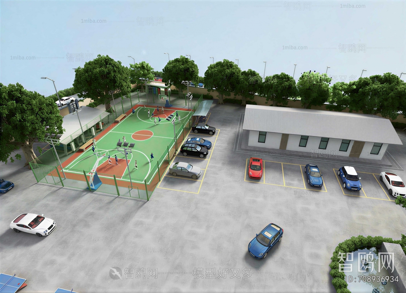 Modern Outdoor Parking Lot