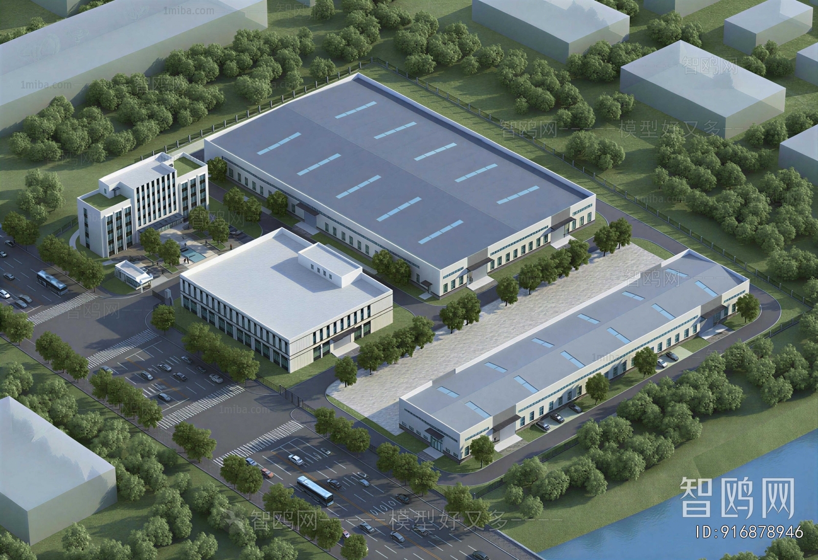 Modern Architectural Bird's-eye View Planning