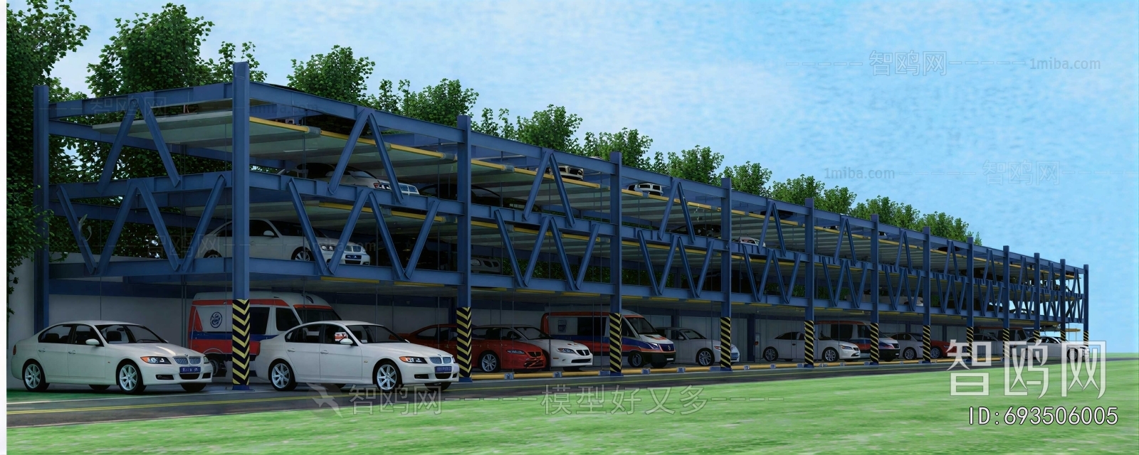 Modern Outdoor Parking Lot