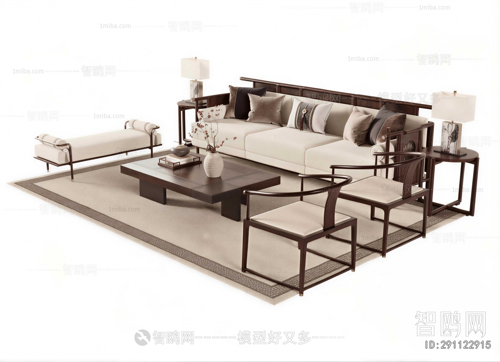 New Chinese Style Sofa Combination