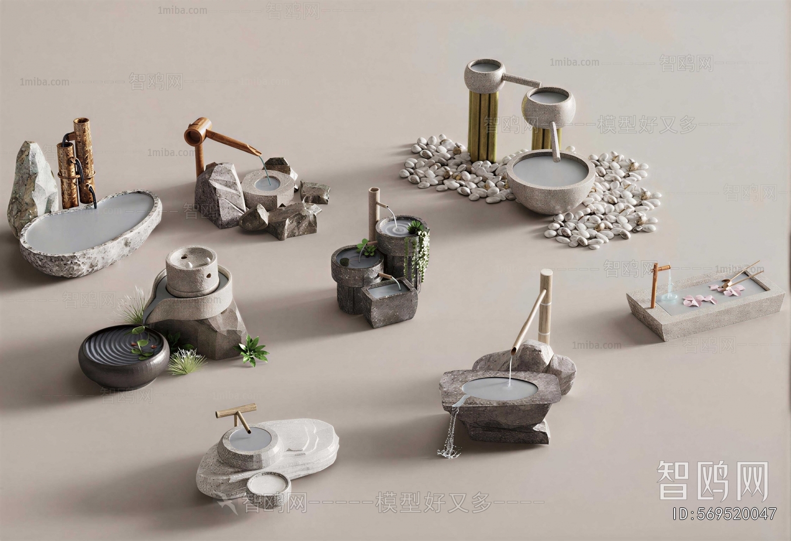 New Chinese Style Rockery Waterscape