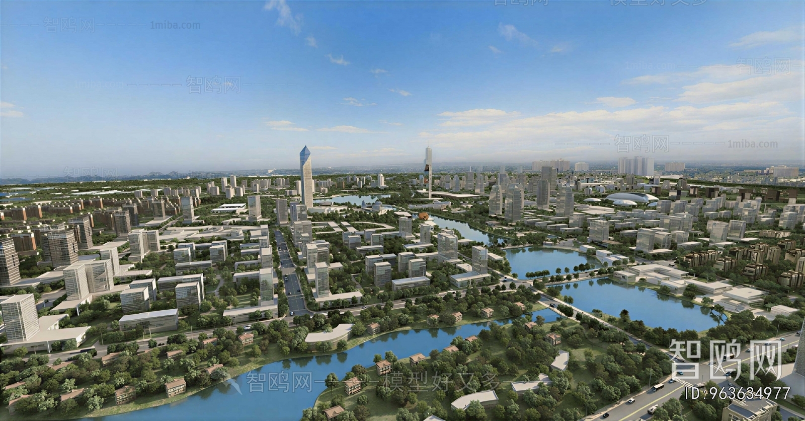 Modern Architectural Bird's-eye View Planning