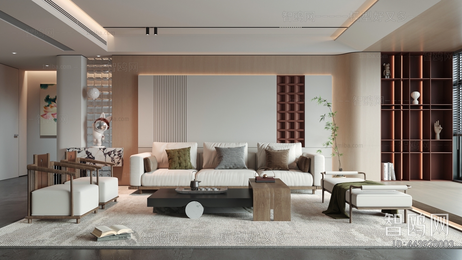 New Chinese Style A Living Room