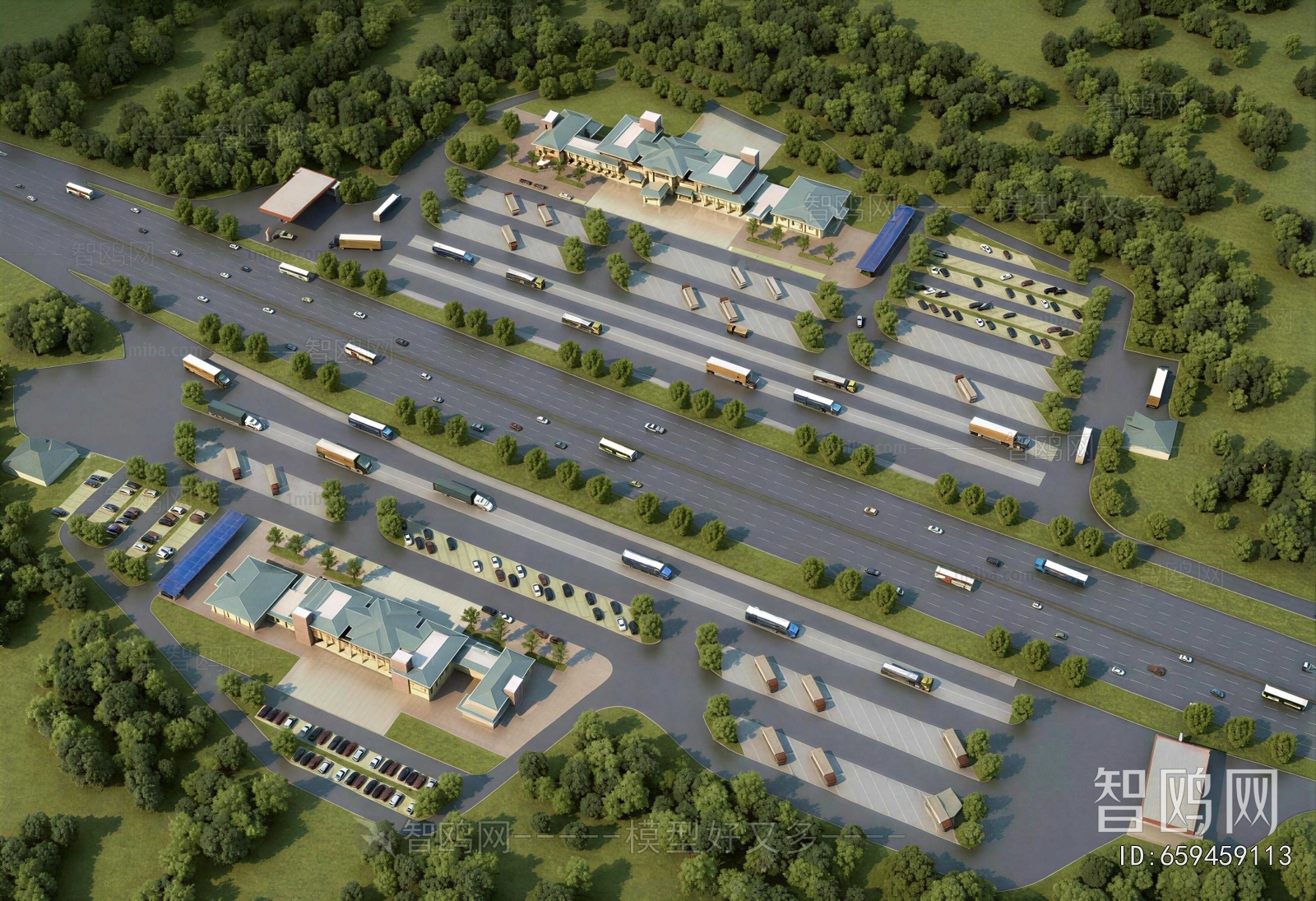 Modern Architectural Bird's-eye View Planning