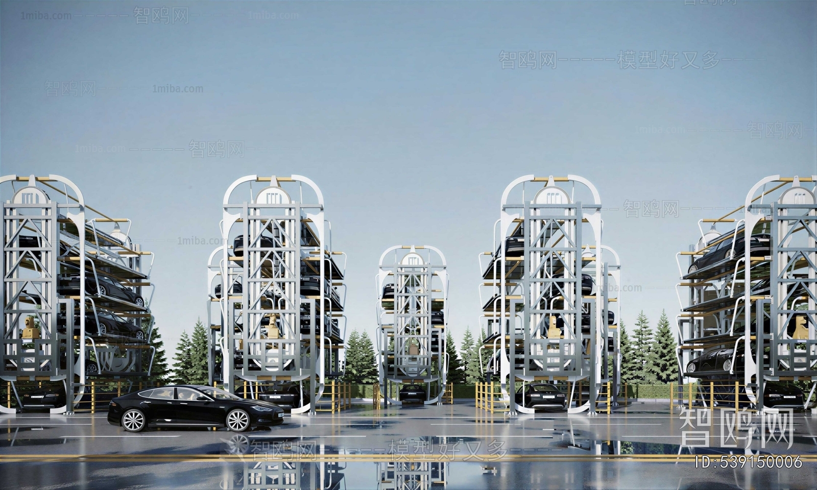 Modern Outdoor Parking Lot