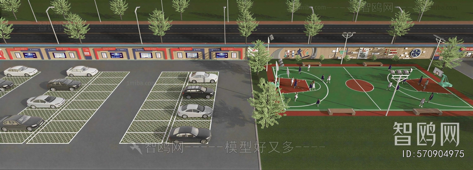 Modern Outdoor Parking Lot