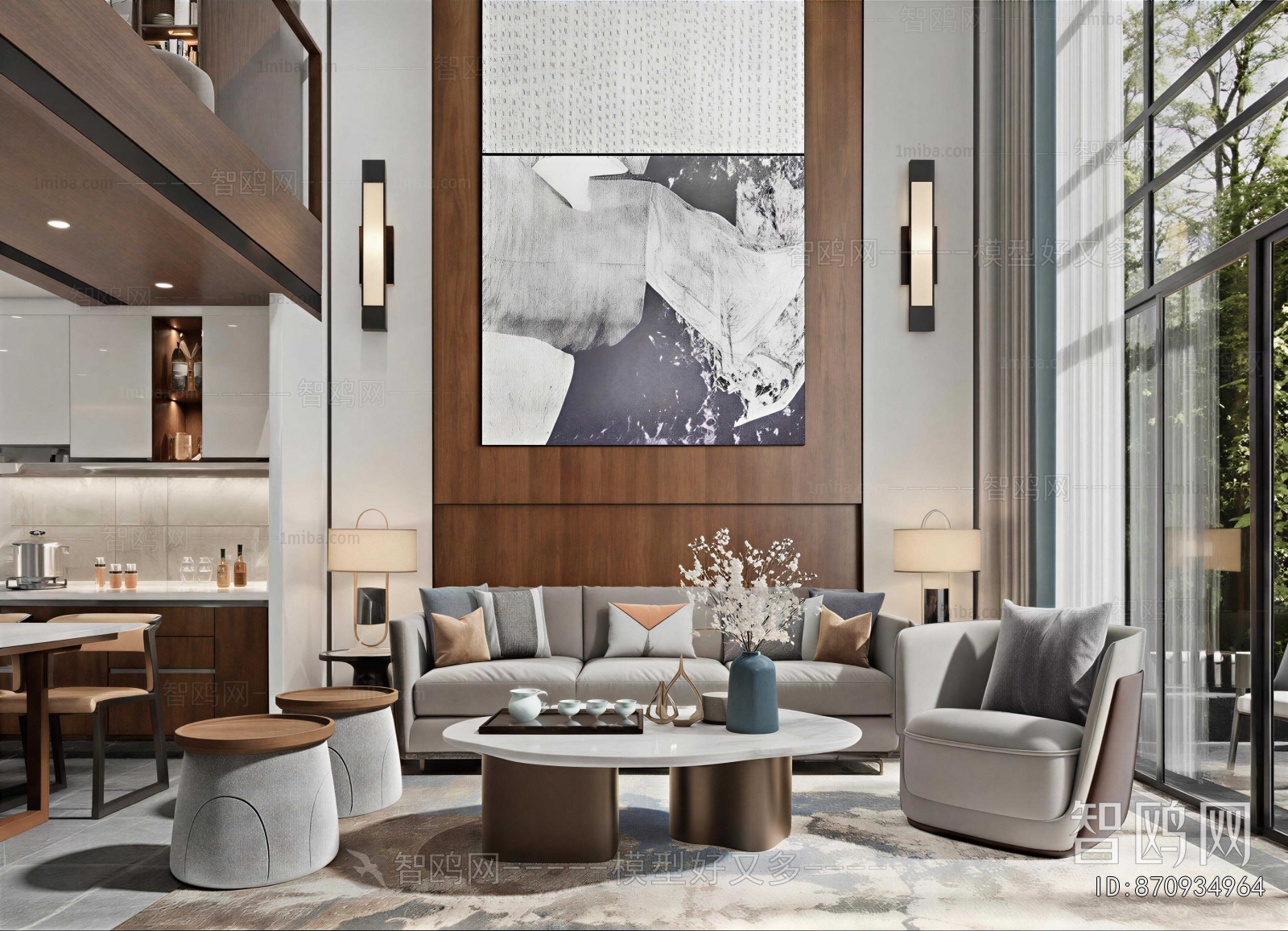 New Chinese Style A Living Room
