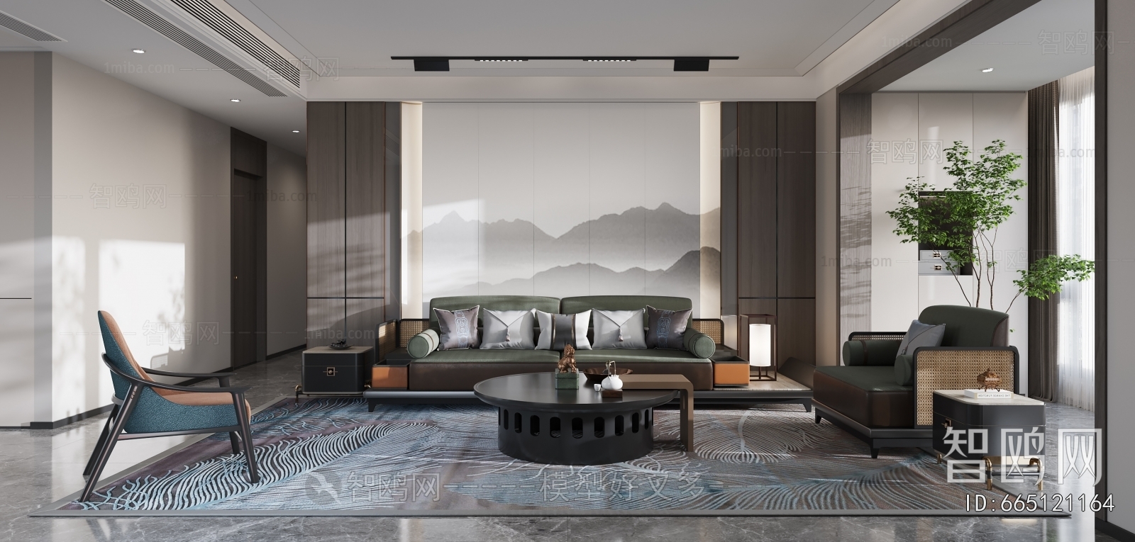 New Chinese Style A Living Room