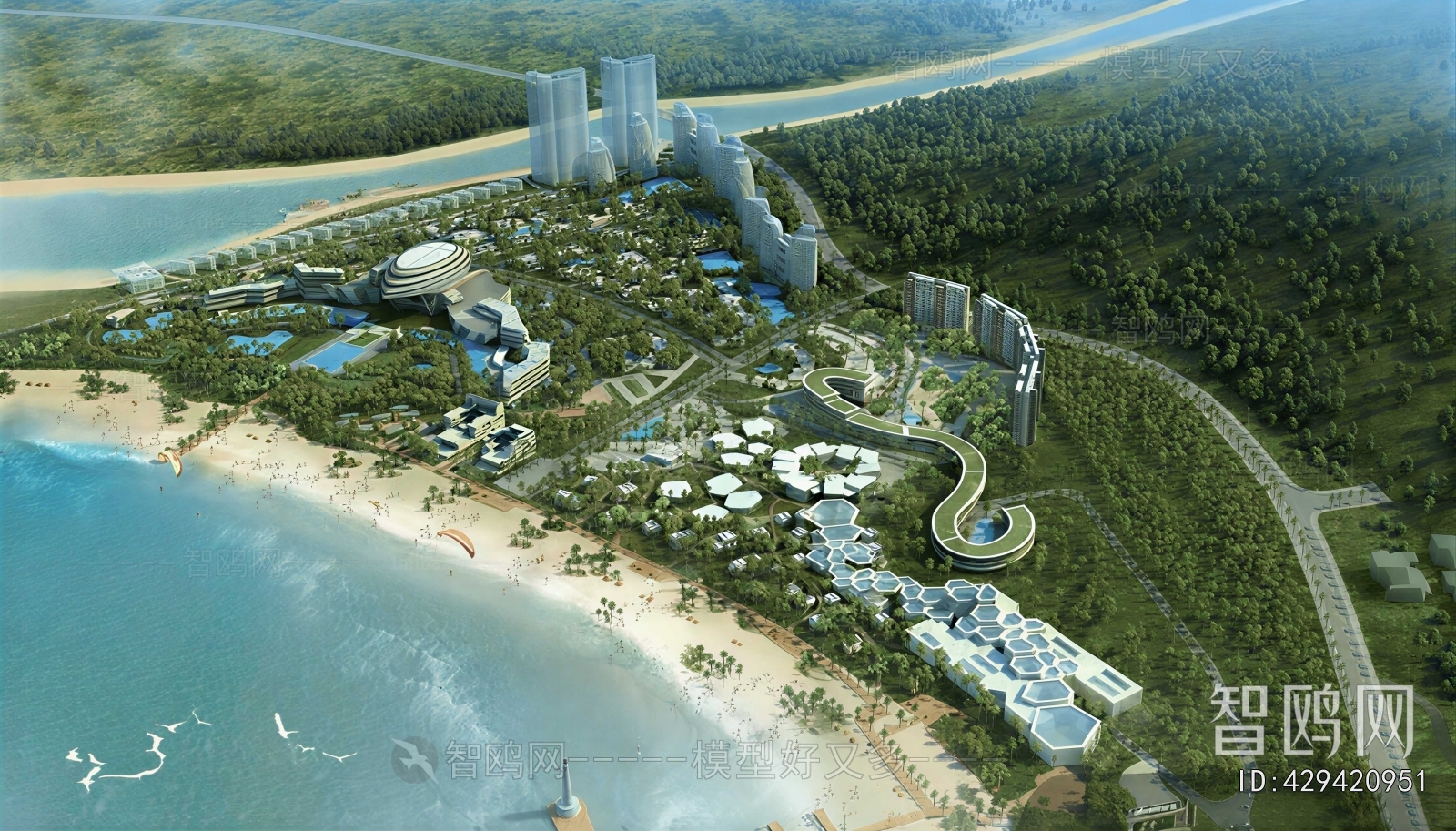Modern Architectural Bird's-eye View Planning