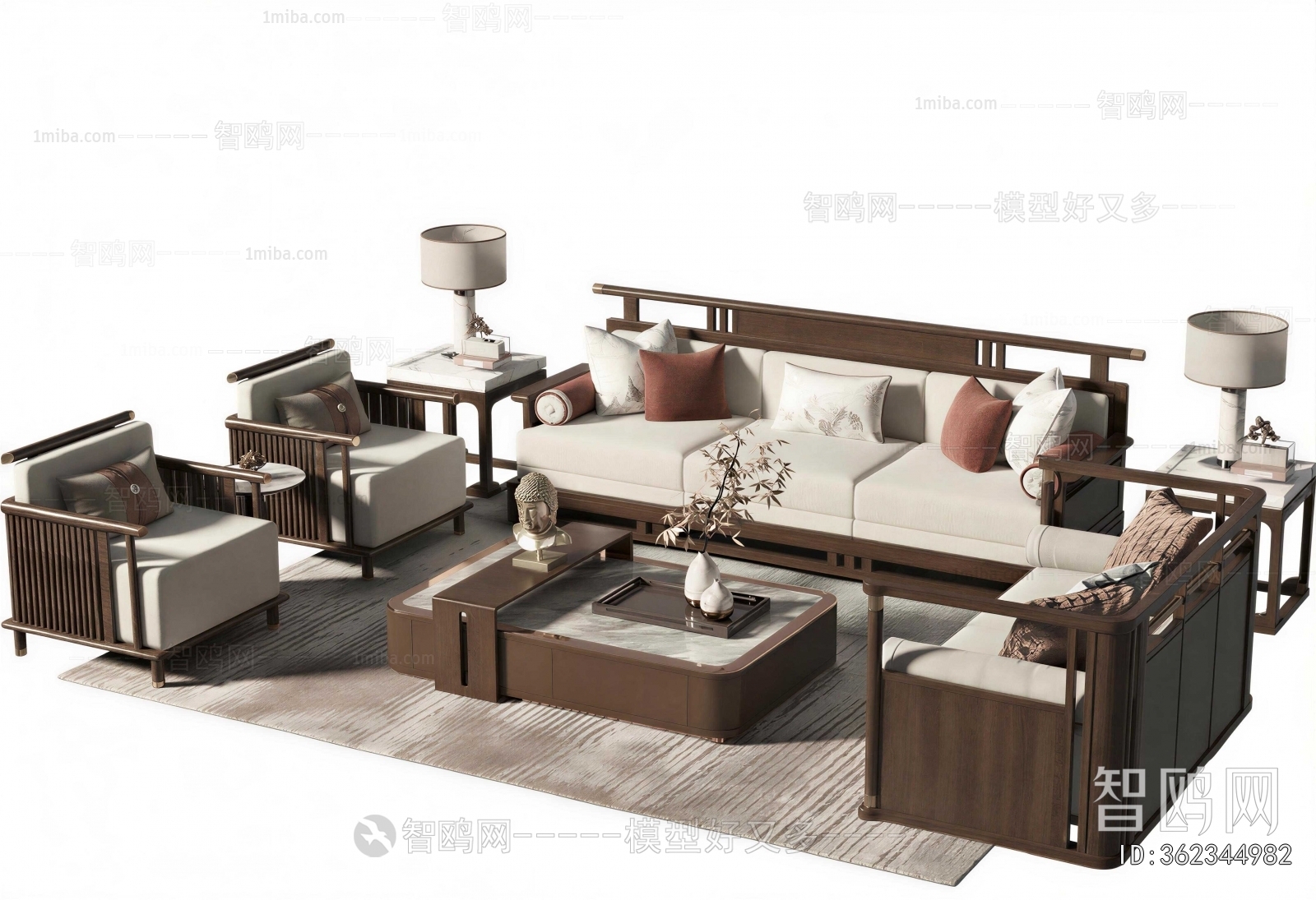 New Chinese Style Sofa Combination
