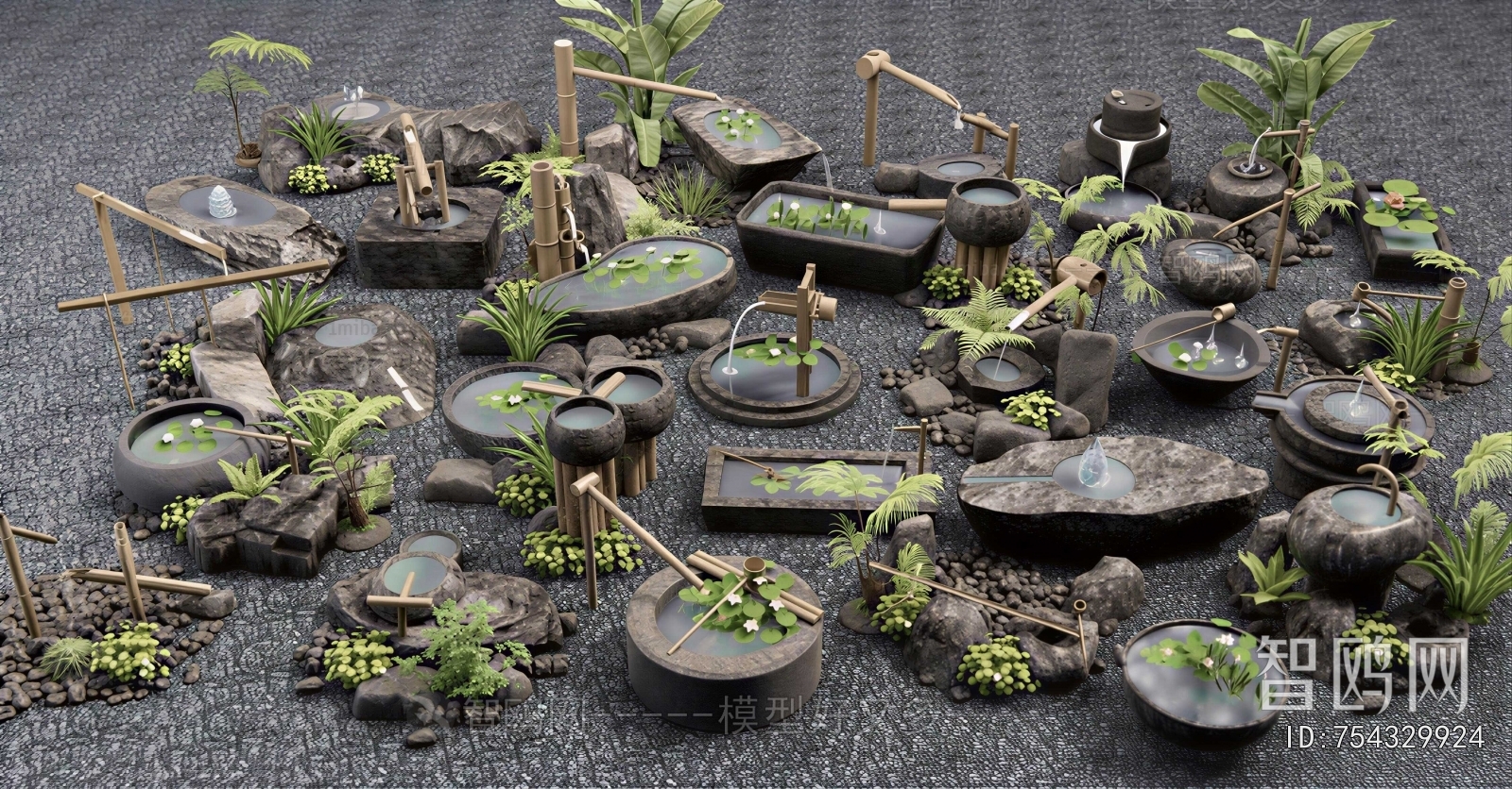 Japanese Style Rockery Waterscape