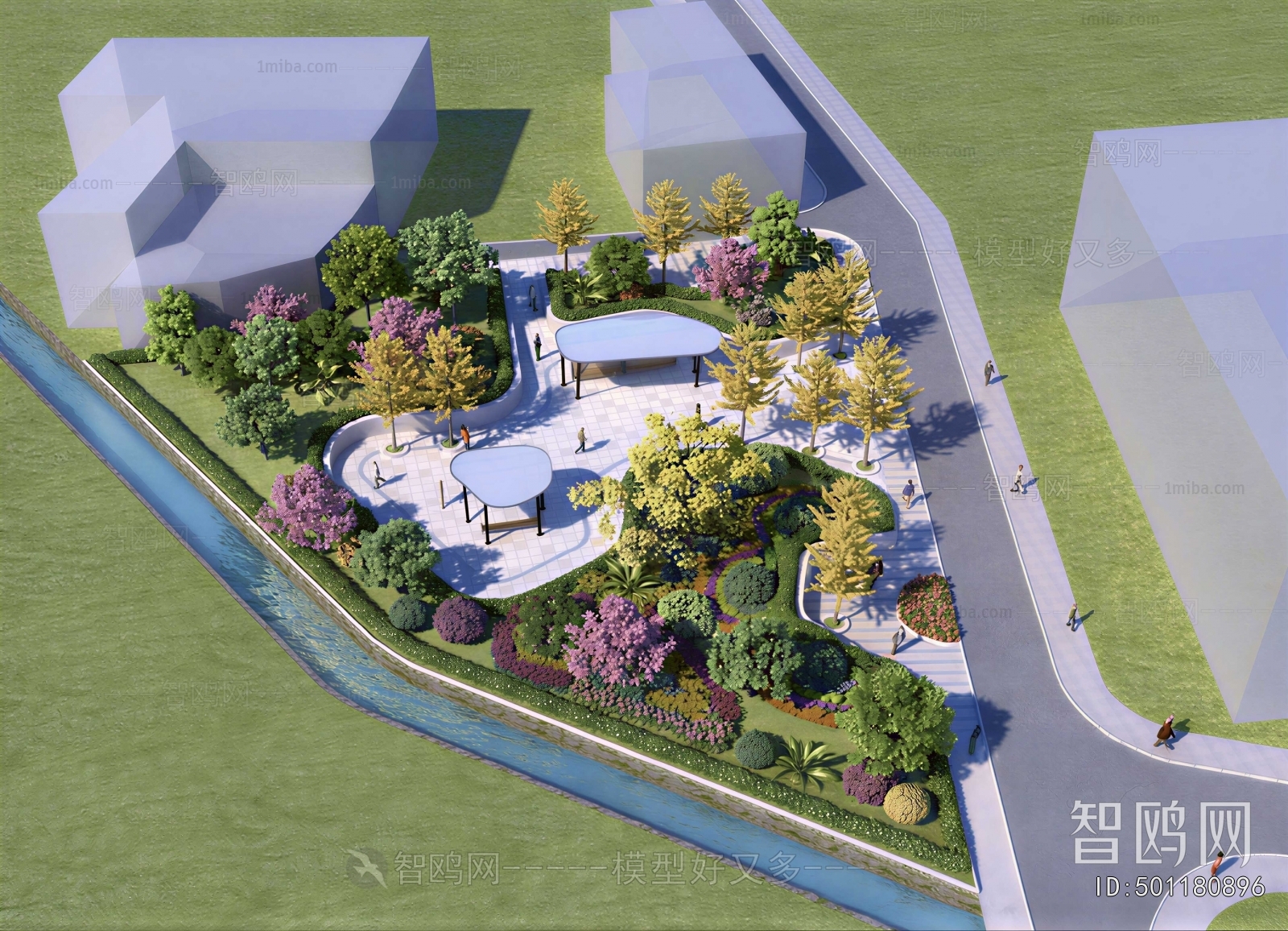 Modern Architectural Bird's-eye View Planning